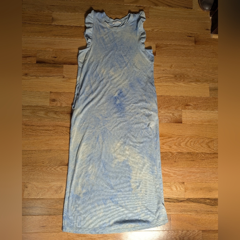 Citron Light Blue Ruffled Sleeve Top Y2K 90s Style Tye Dye - Picture 2 of 10